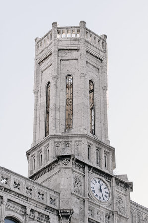 Old tower with ancient clock 