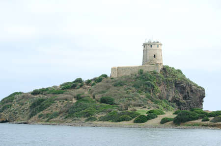 Fortress on the hill on the peninsula.の写真素材
