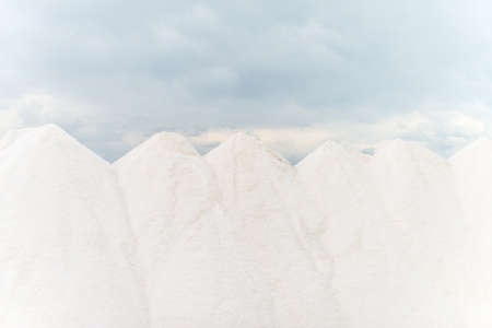 Sea salt production. Heap of sea salt.の写真素材