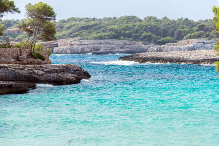 Beautiful wild tropical coast. Mediterranean sea landscape.の写真素材
