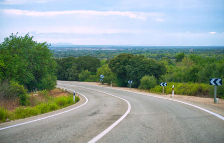 Empty asphalt road in summer.の写真素材