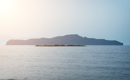 Agioi Theodoroi. Deserted island in the Mediterranean sea.の写真素材