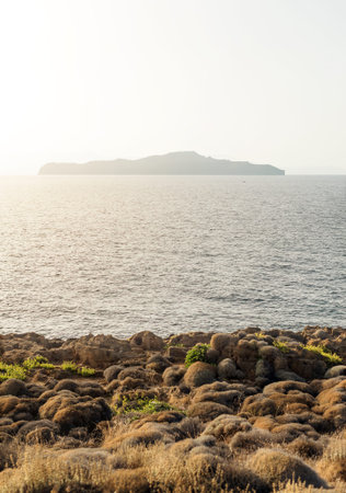 Agioi Theodoroi. Deserted island in the Mediterranean sea.