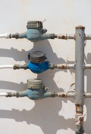 Water meter system on the street.