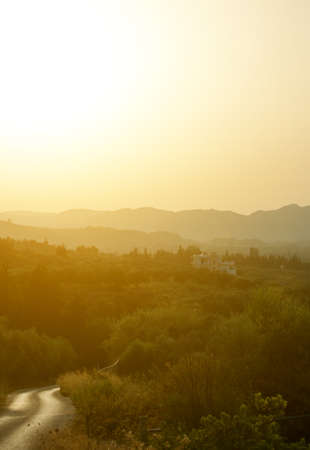 Beautiful sunset in the mountains.の写真素材