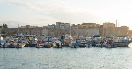 Many yachts and boats in the harbor.の写真素材