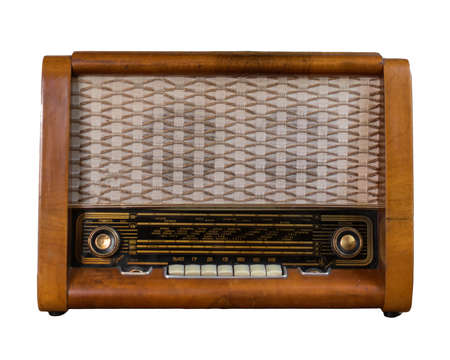 Old soviet radio isolated on white.の写真素材