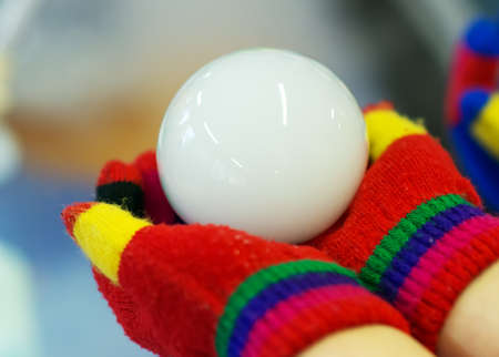 The dry ice experiments. Gas bubble in hand.の写真素材