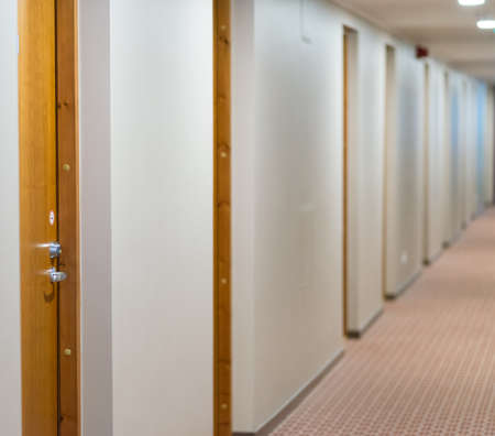 Interior of hotel. Empty corridor with rooms.の写真素材
