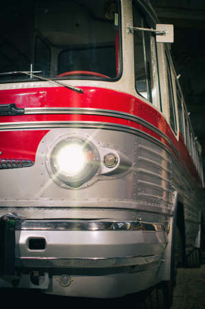 Part of red old retro bus.の写真素材