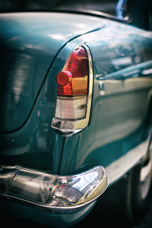 Close-up view of retro car backlight.