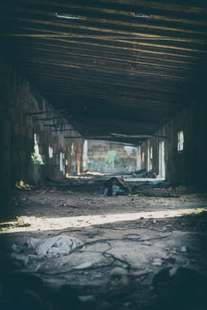 Interior of old abandoned building.の写真素材
