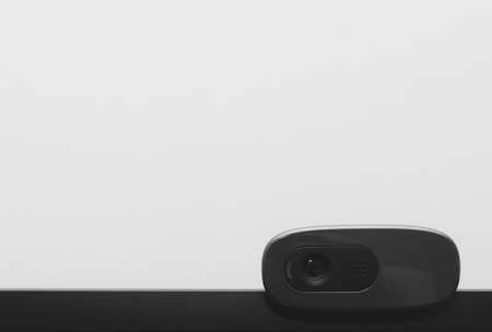Close-up view of web camera. Space for text.の写真素材