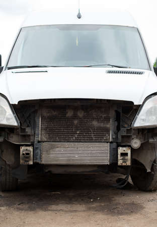 After-accident car on parking lot.の写真素材