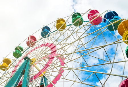 Colorful ferris wheel in the city park.のeditorial素材