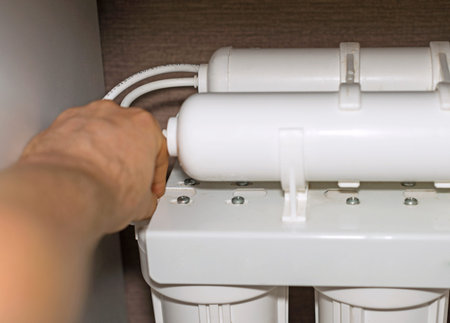 Installation of reverse osmosis water purification system.