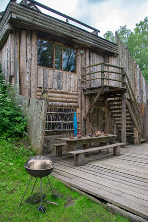 Rest house built in ancient style.の写真素材