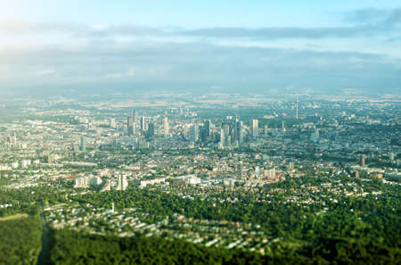 Aerial view of Frankfurt am Main, Germany.の写真素材