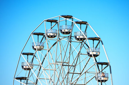 Ferris wheel in the city park.