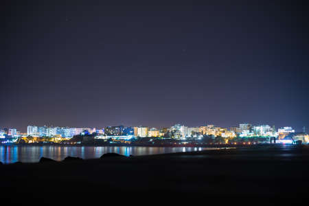 Night Portimao from the sea side.の写真素材