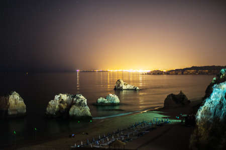 Beautiful rocky beach near the ocean.の写真素材