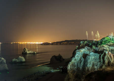 Beautiful rocky beach near the ocean.の写真素材