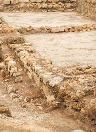 Excavations of ancient archaeological structure.の写真素材