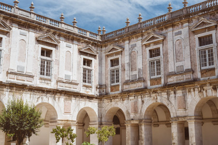 Inside yard of Igreja and Convento da Graca in Lisbon.のeditorial素材