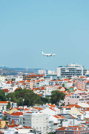 Aerial view of Lisbon city center.の写真素材