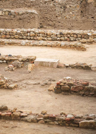 Excavations of ancient archaeological structure.の写真素材