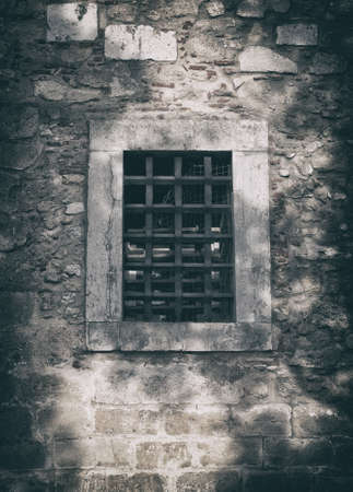 Window with a lattice in the castle.の写真素材