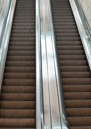 Electric escalator in metro. Moving staircase.の写真素材