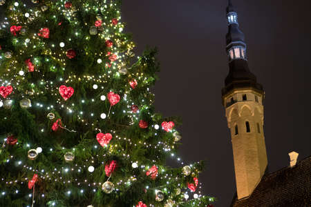 Christmas tree at the Town Hall Square.の写真素材