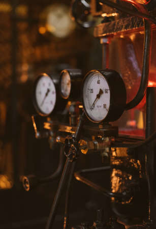 Vintage Dashboard. Part of old power plant.の写真素材