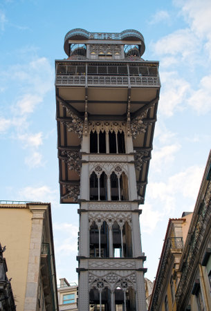 Popular Santa Justa Lift at Lisbon.のeditorial素材