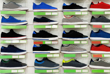Big collection of different sport shoes.の写真素材