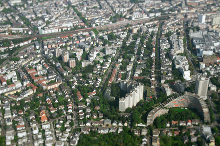 Aerial view of Frankfurt am Main, Germany.