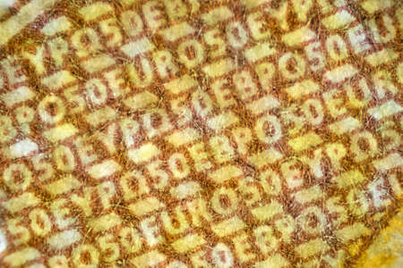 50 euros close-up. The Microscopic World.の写真素材