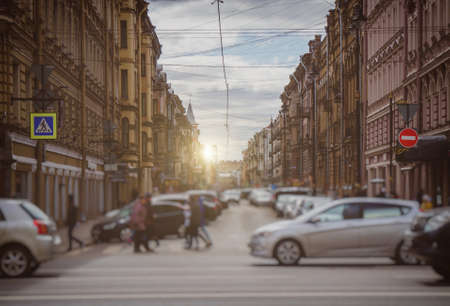 Rubinshteina Street view at Sankt-Petersburg in Russia.の写真素材