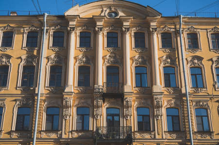 Building facade in Sankt-Petersburg, Russia.の写真素材