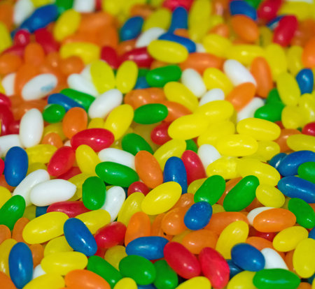 Colorful jelly-bean candies in the shop.