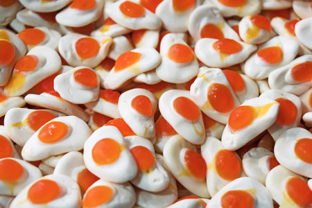 Candies in the form of an egg in the shop.