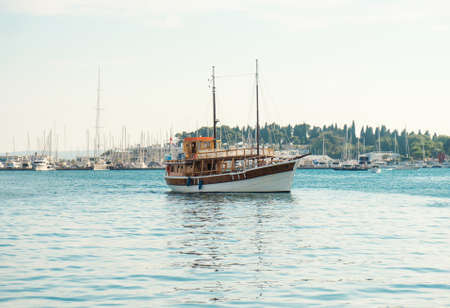 Passenger tourist boat sailing in the sea.の写真素材