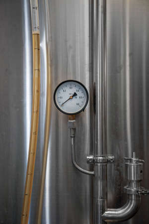 Stainless tank for fermentation in a beer brewery.の写真素材