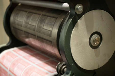 Old money printing machine in a museum.の写真素材