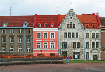 Houses in the old city. Estonia, Tallinn.の写真素材
