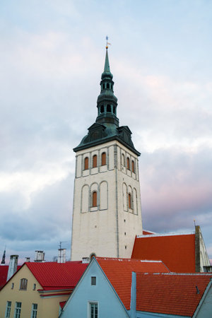 Saint Nicholas church in old Tallinn.の写真素材