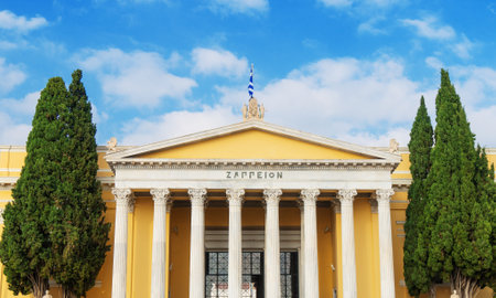Zappeion in the National Gardens of Athens, Greece.のeditorial素材