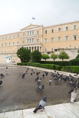 Building of Hellenic Parliament in Athens, Greece.のeditorial素材