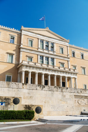 Building of Hellenic Parliament in Athens, Greece.のeditorial素材